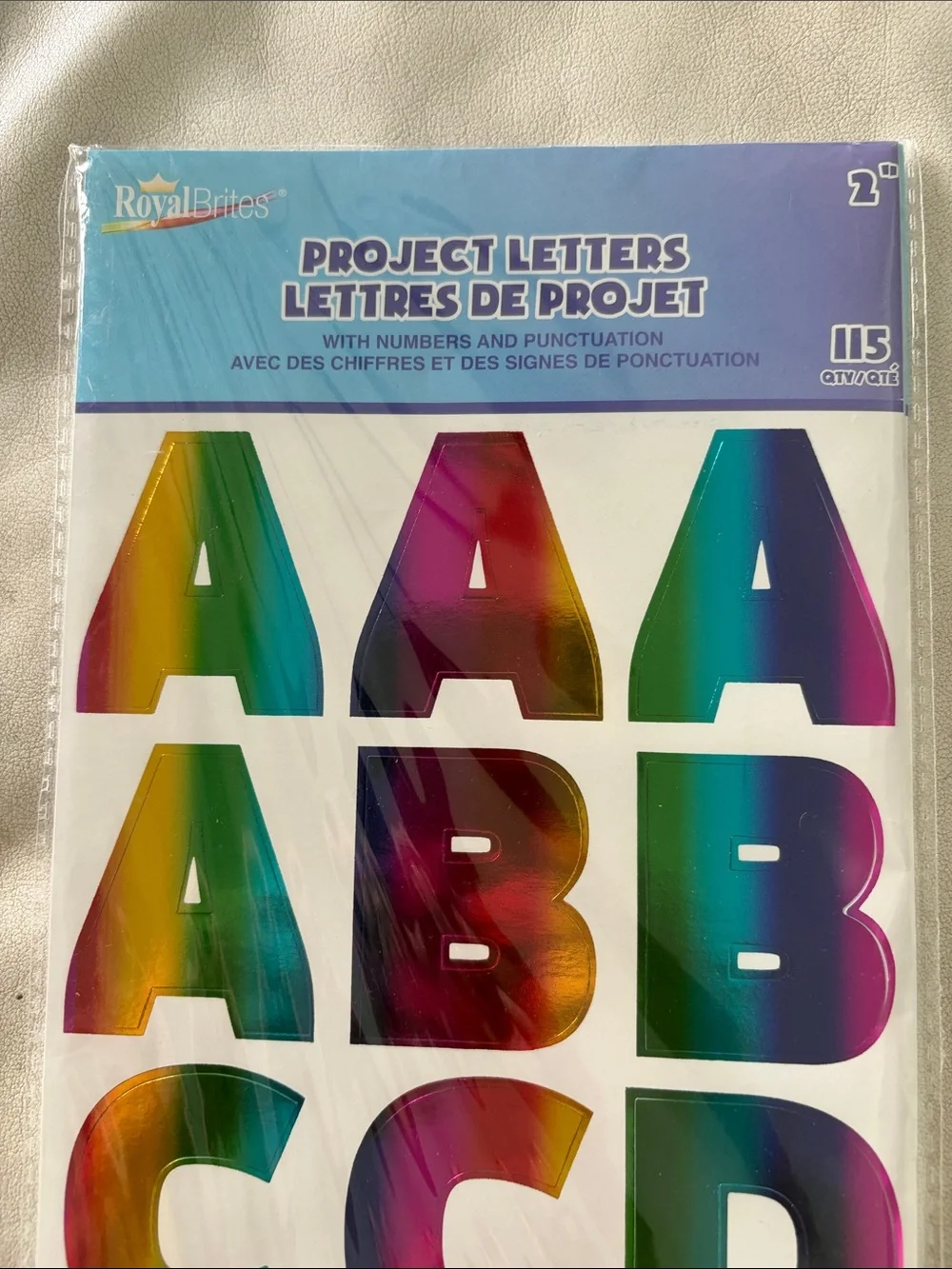NIP 2” RAINBOW HOLOGRAPHIC LETTERS, NUMBERS, PUNCTUATION